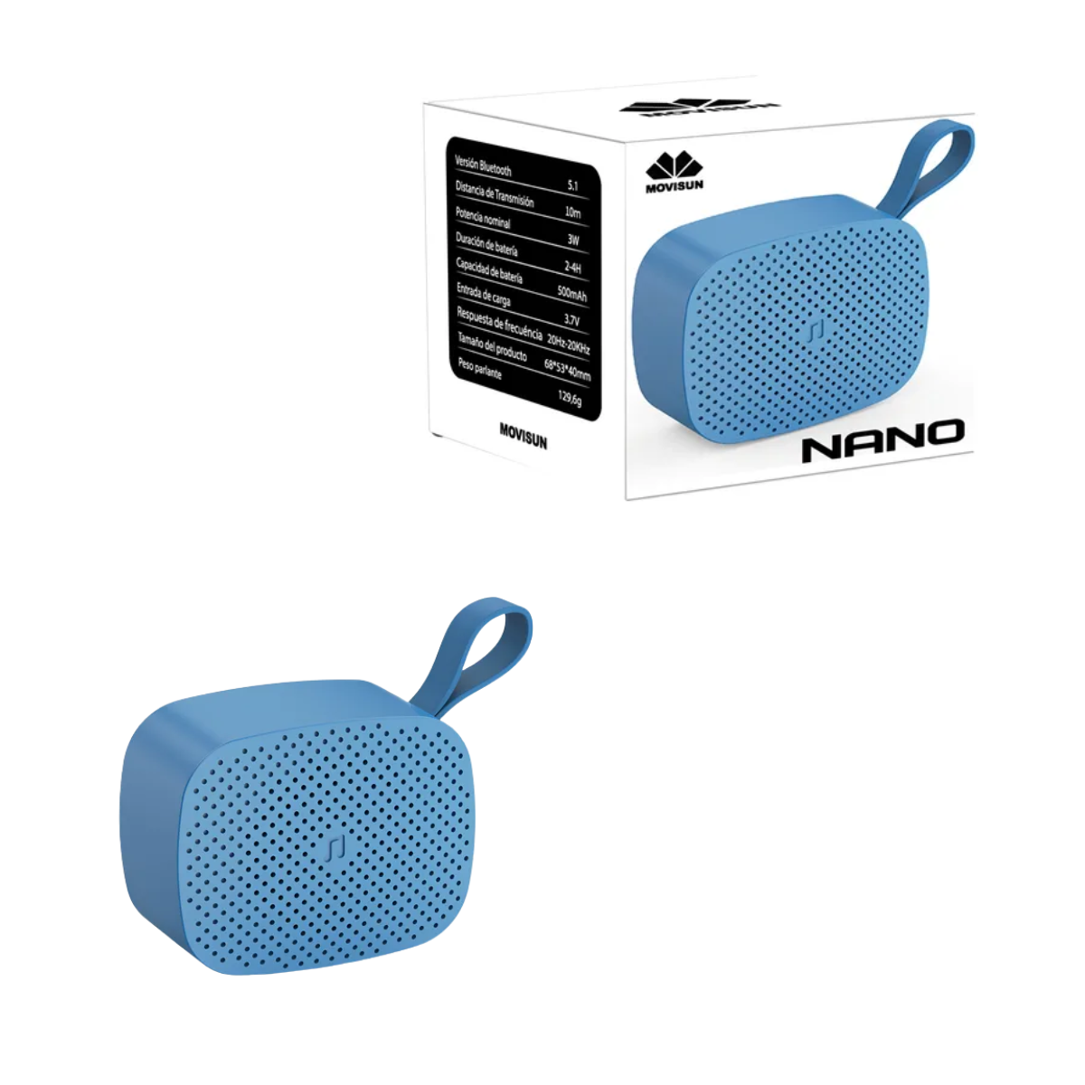 Mini Parlante Bluetooth Movisun Nano 5W con Ranura MicroSD y Micrófono