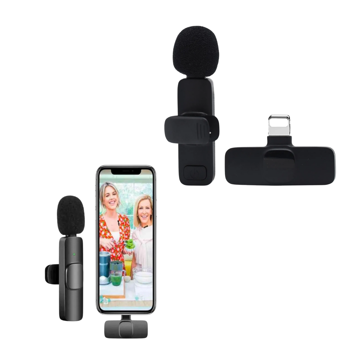 Micrófono de Solapa Inalámbrico Lightning 9815 con Transmisor Compacto para iPhone