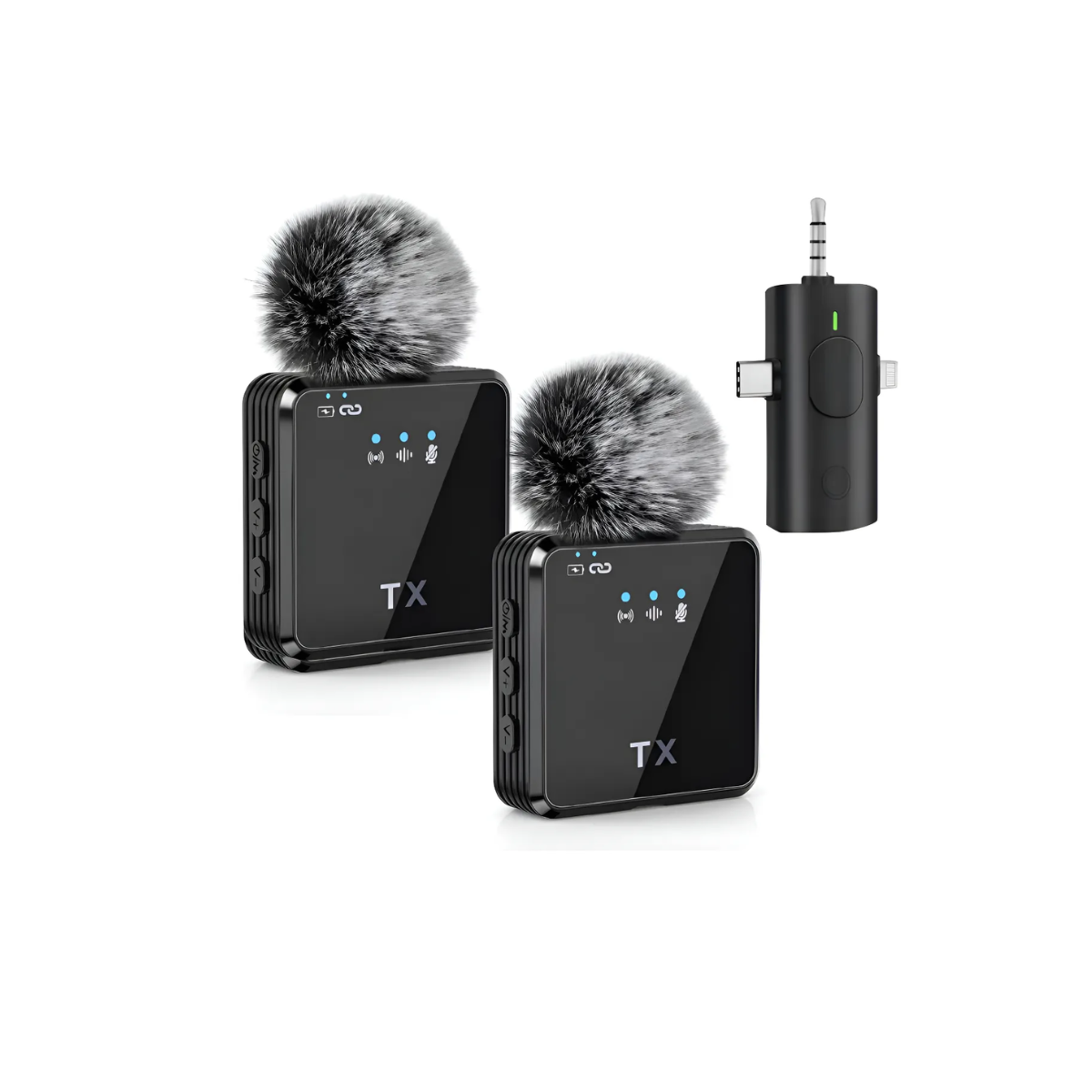 Micrófono de Solapa Inalámbrico 3 en 1 F11 con Cancelación de Ruido y Sistema Dual X2