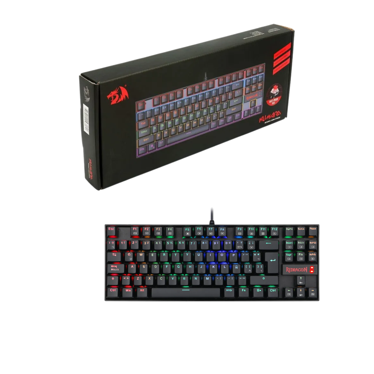 Teclado Gamer Redragon Kumara K552-KR Mecánico Español con Switches Red y Conexión USB