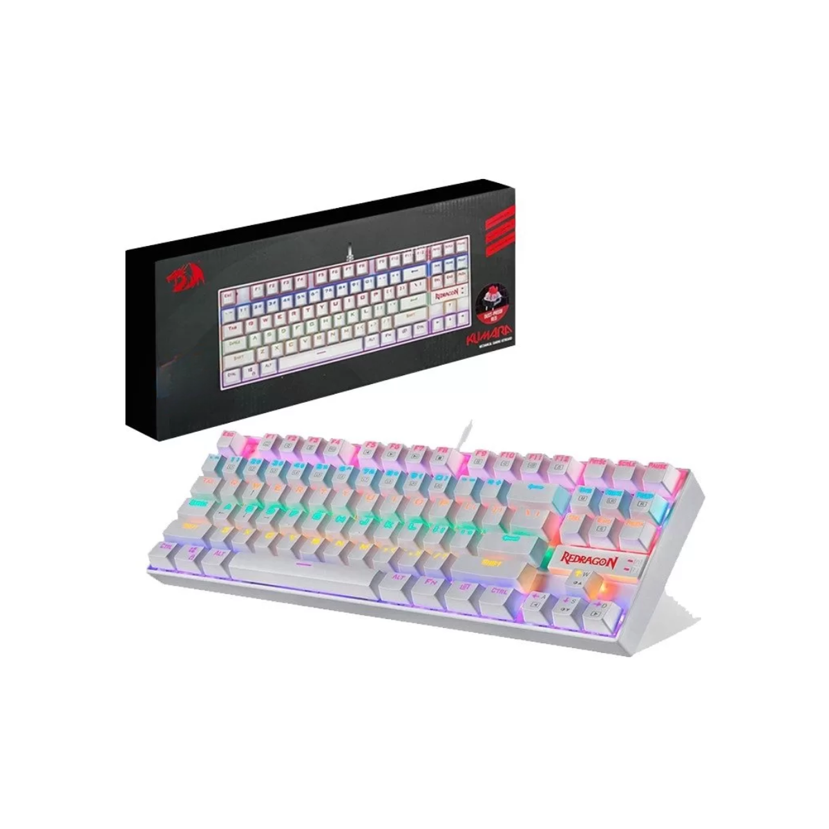 Teclado Gamer Redragon Kumara K552-KR Mecánico Español con Switches Red Color Blanco