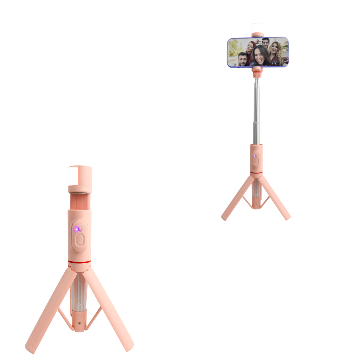 Trípode Bluetooth con Luz LED Q-12S Extensible y Control Remoto