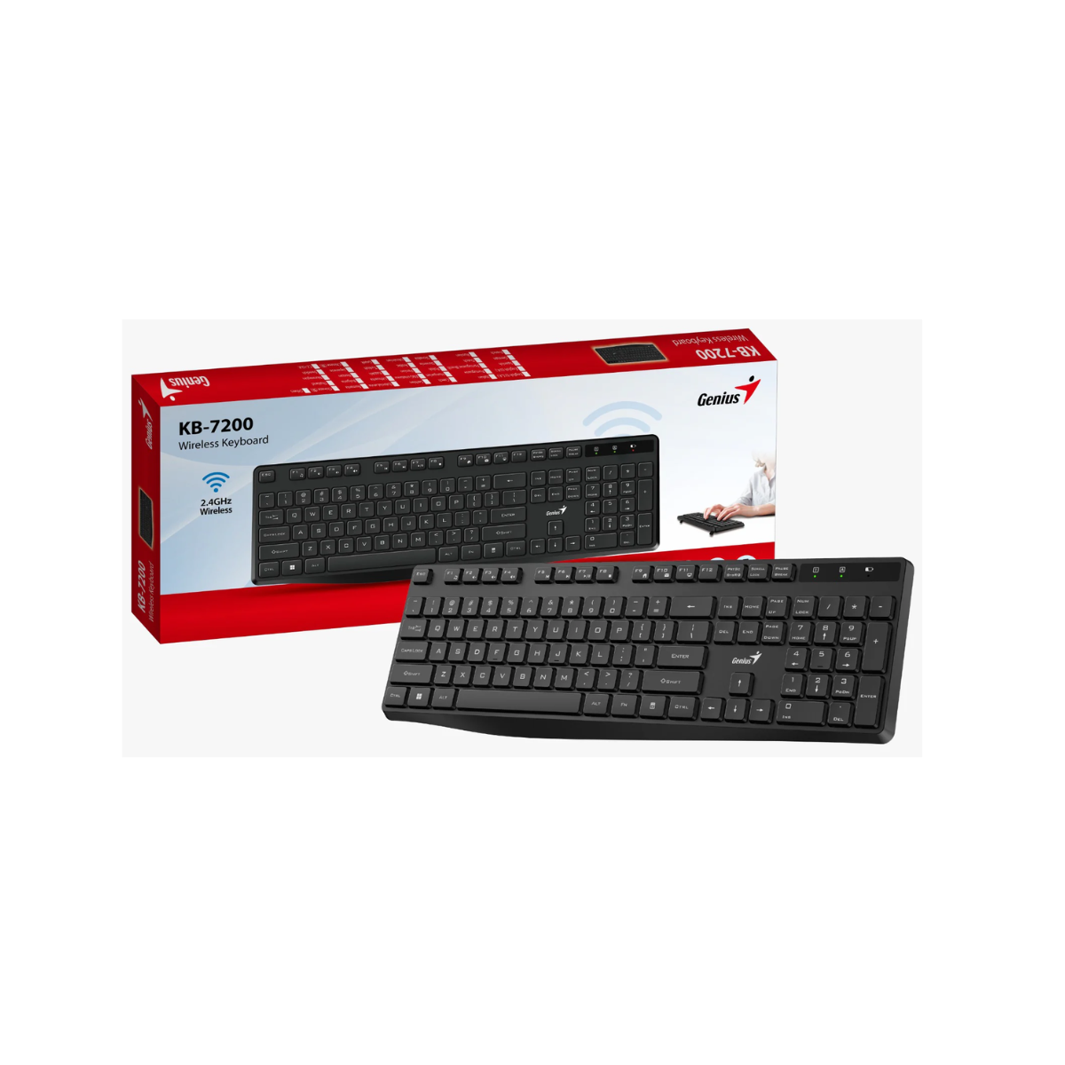 Teclado Inalámbrico Genius KB-7200 con 11 Teclas de Función
