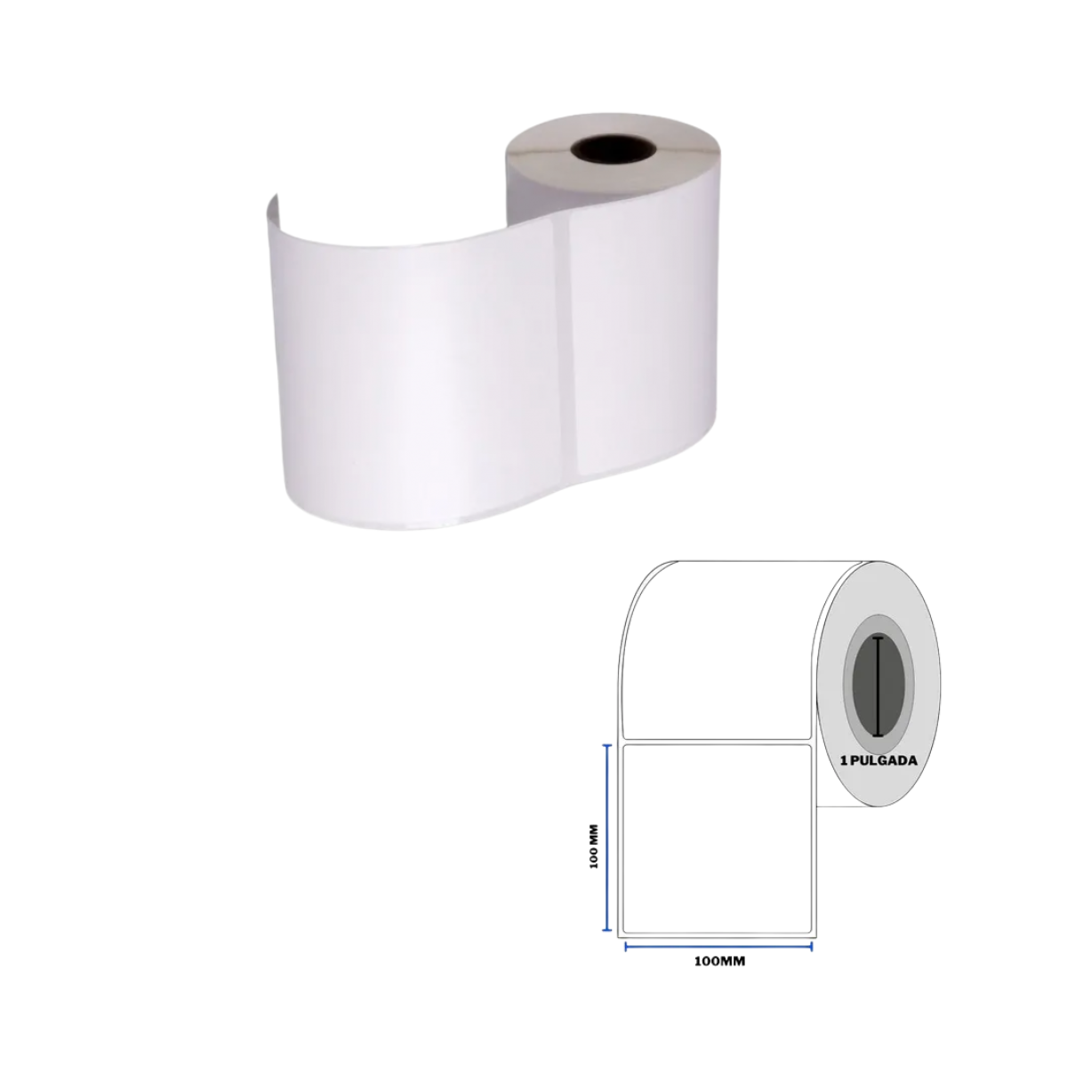 Rollo de Etiquetas Adhesivas de Polipropileno 100x100 mm – 500 Unidades